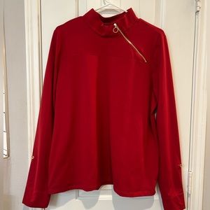 AmberNoon II by Dr. Erum Ilyas SunSavvy UPF50 Asymmetric Zip Pullover Top